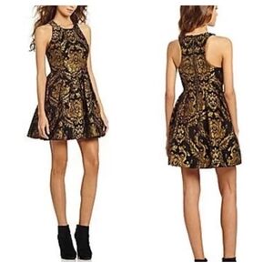 Gianni Bini Black and Gold Mini Dress